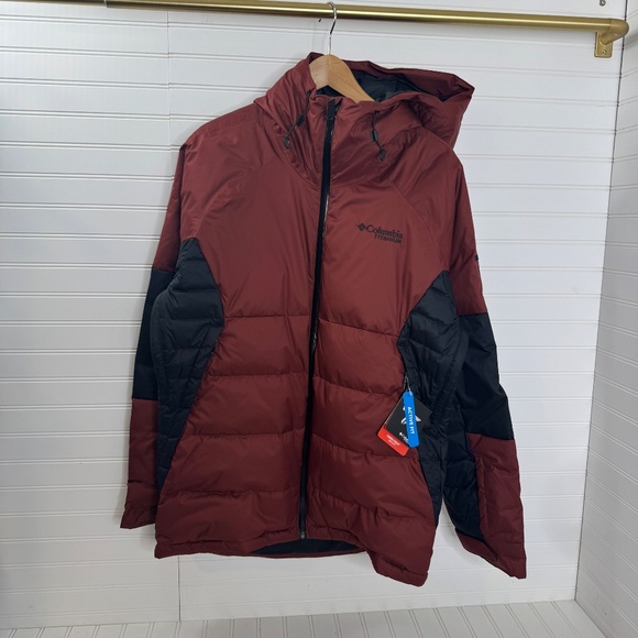 NEW Men's Columbia Titanium 550 Down Jacket Size M Spice/Black - Picture 1 of 13